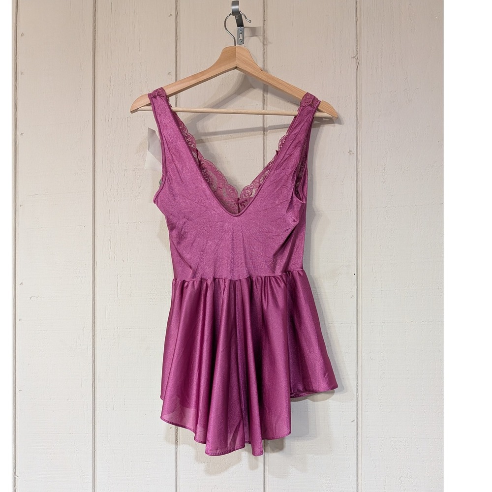 Vintage Olga Bodysilk Babydoll Lingerie Size 2X Rose Deadstock - Picture 8 of 16